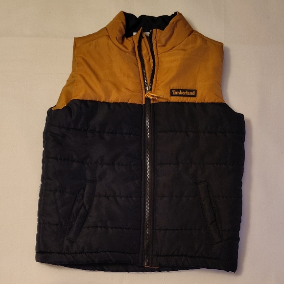 Timberland Other - Timberland Kids Black and Tan Puffer Vest Size 5 EUC